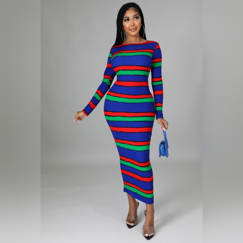 Giti multi color stripe dress